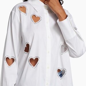 Alice + Olivia Finley Heart Embellished Button Down